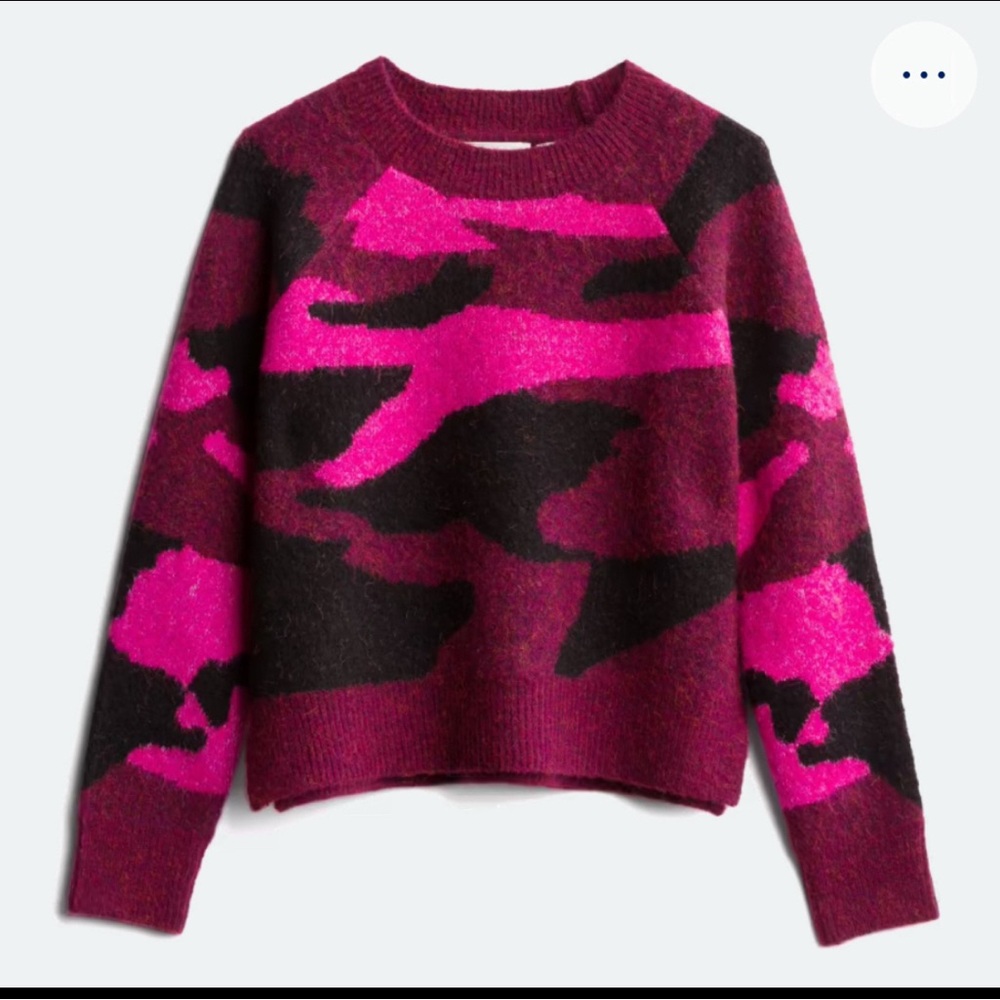 RD Style Sweater Pink Black Camouflage Cozy Maximalist XL